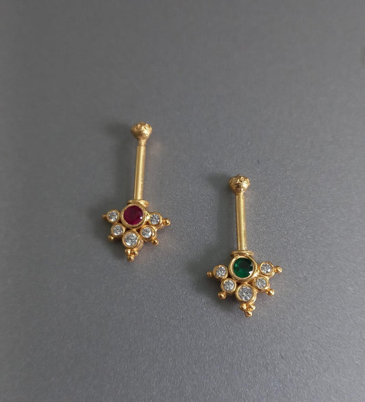 Reversible Silver Bugadi Earrings