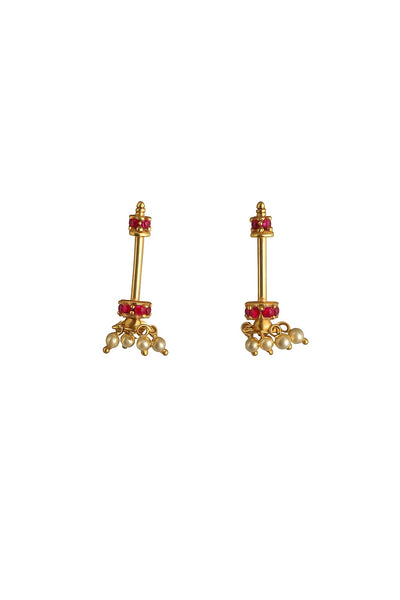 PearlDrop Silver Bugadi Earrings