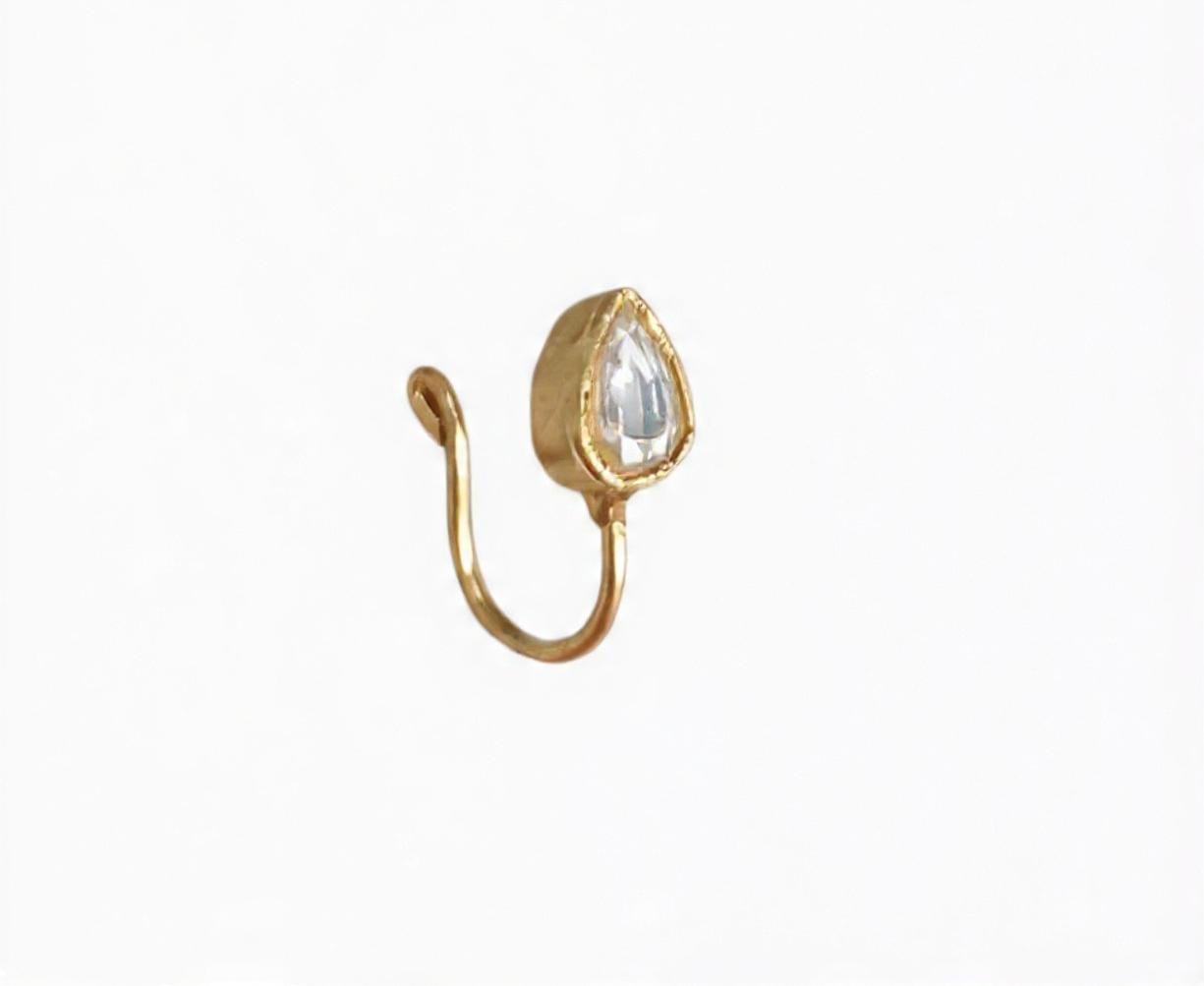 Kundan Upin 925 Silver Nose Pin for Women