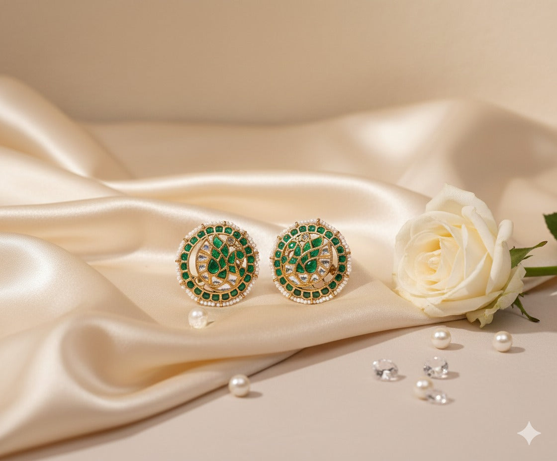 Peacock Round Studs