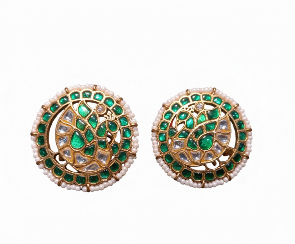 Peacock Round Studs