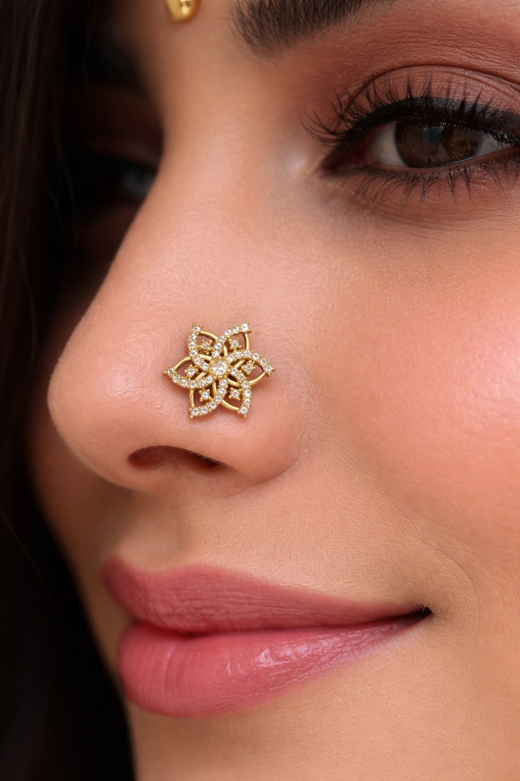 Kolam 925 Silver Nose Pin for Women