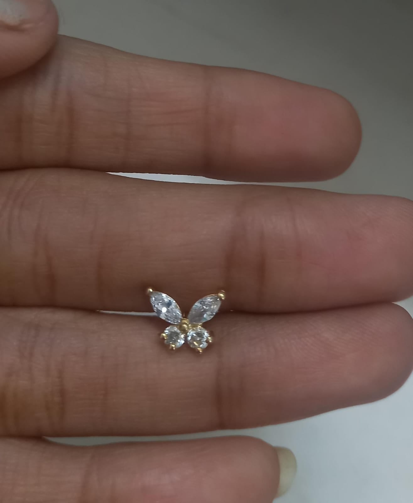 Butterfly Round 925 Silver Nose Pin for Women