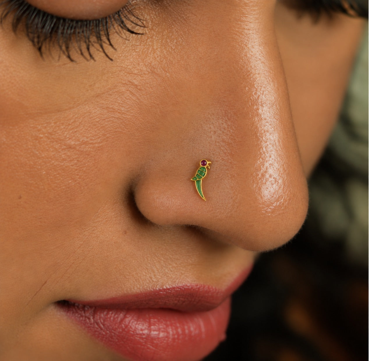 Parrot 925 Sterling Silver Nose Pin for Women
