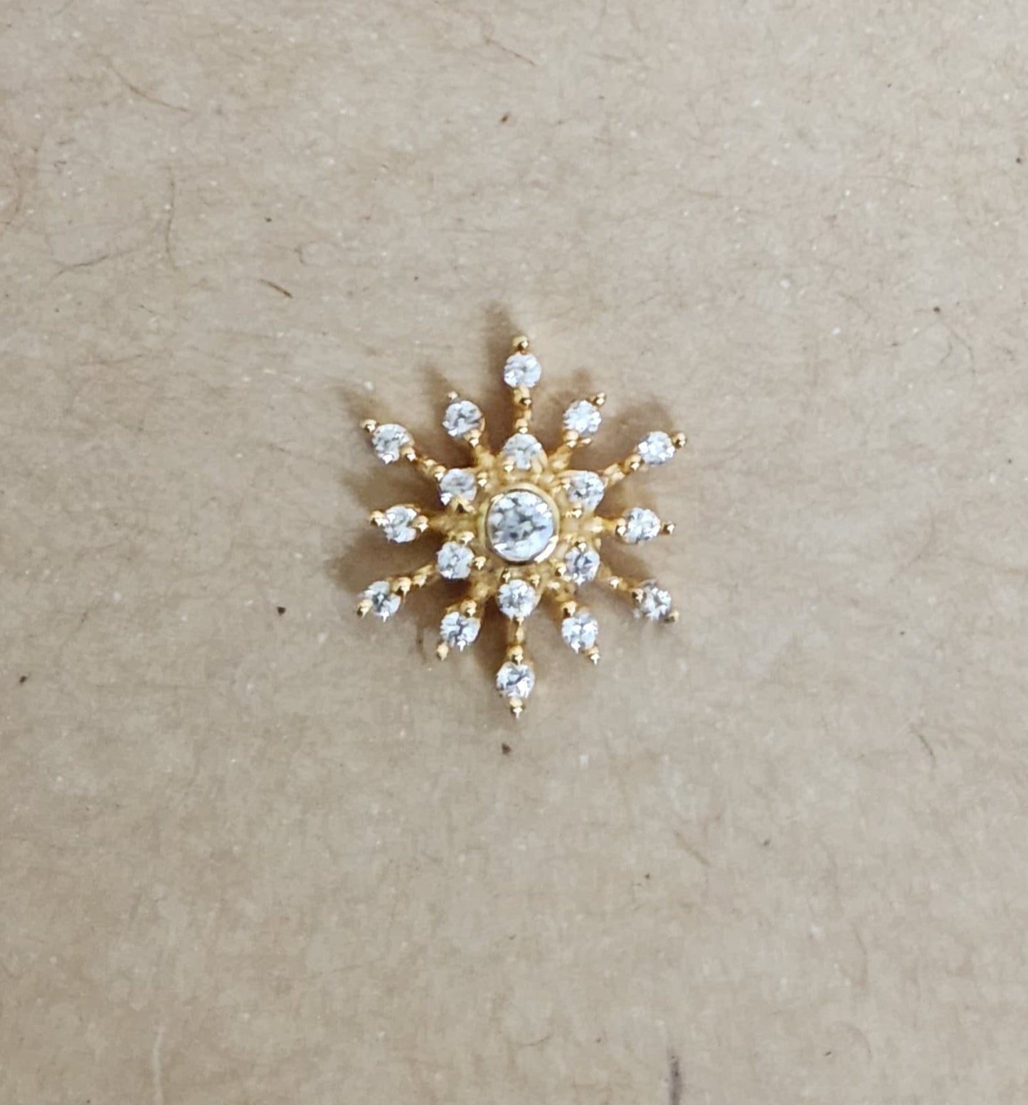 Silver nosepins featuring traditional motifs with a modern design twist, displayed on a neutral background.