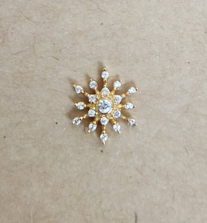 Silver nosepins featuring traditional motifs with a modern design twist, displayed on a neutral background.