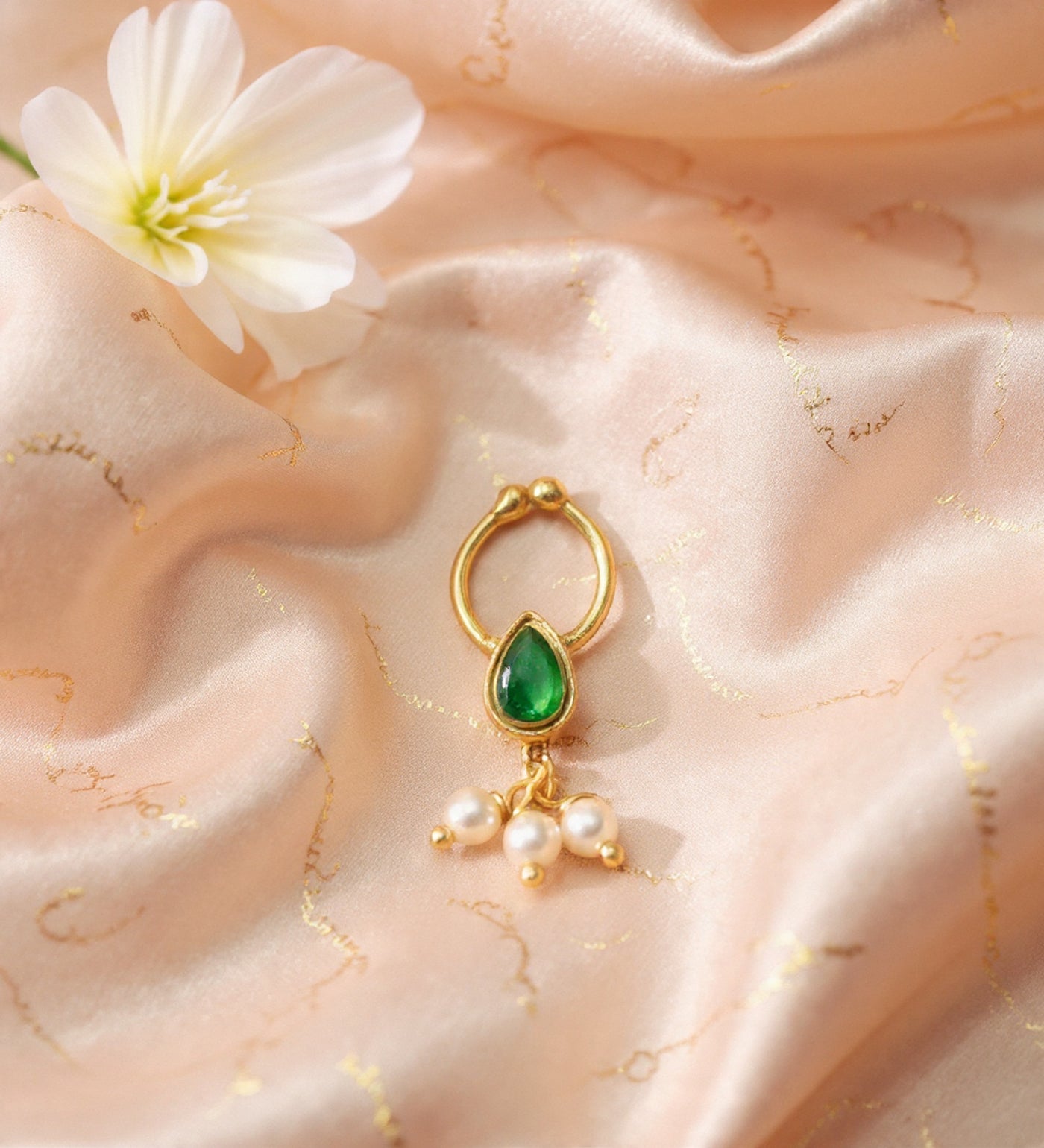 Kundan Septum Silver Nosepins 15