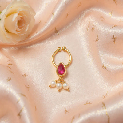 Kundan Septum Silver Nosepins 15