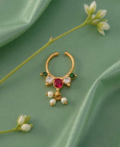 Kundan Septum Silver Nosepins 37