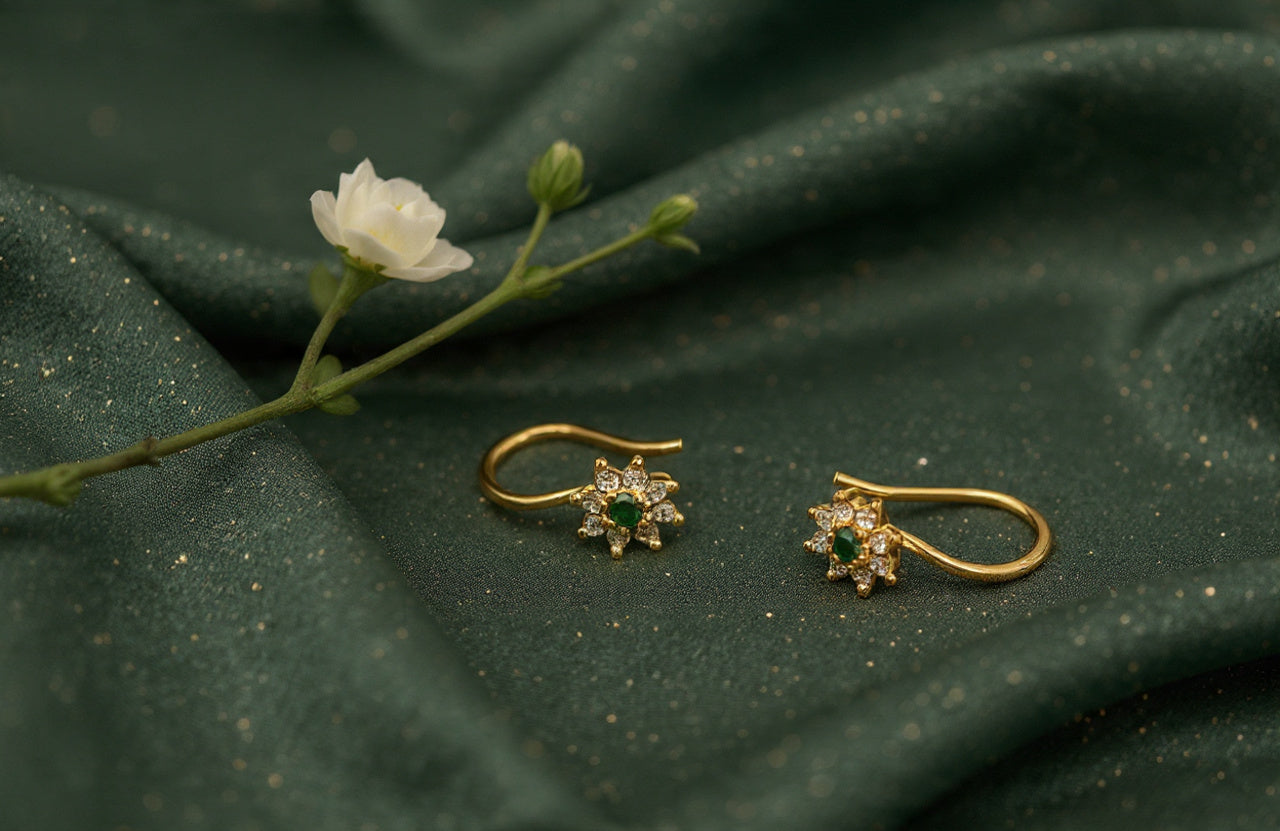 Phool Silver Bugadi Earrings