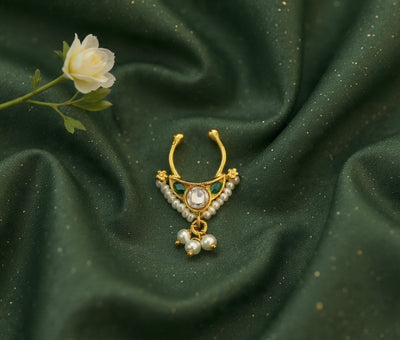Kundan Septum Silver Nosepins 28