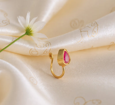 Kundan Upin Silver Nosepins