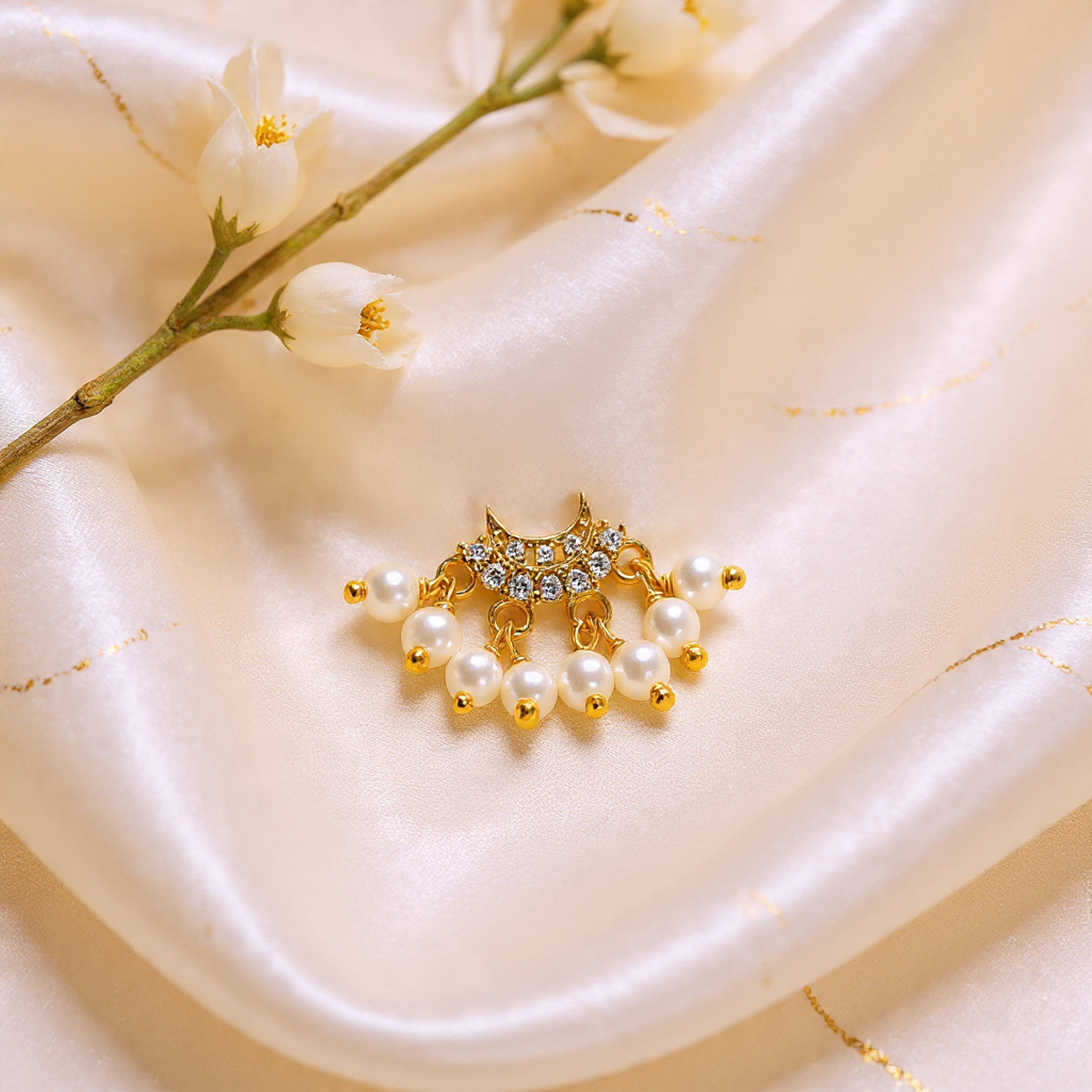 Prajval 925 Silver Nose Pin for Women