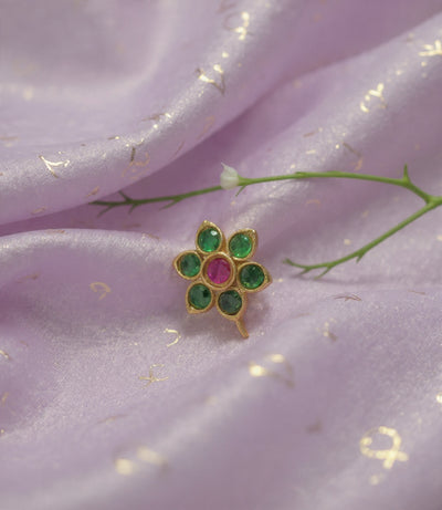 Kundan Silver Nosepins