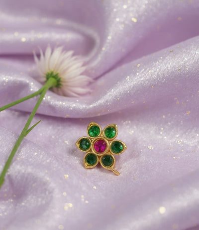 Kundan Silver Nosepins