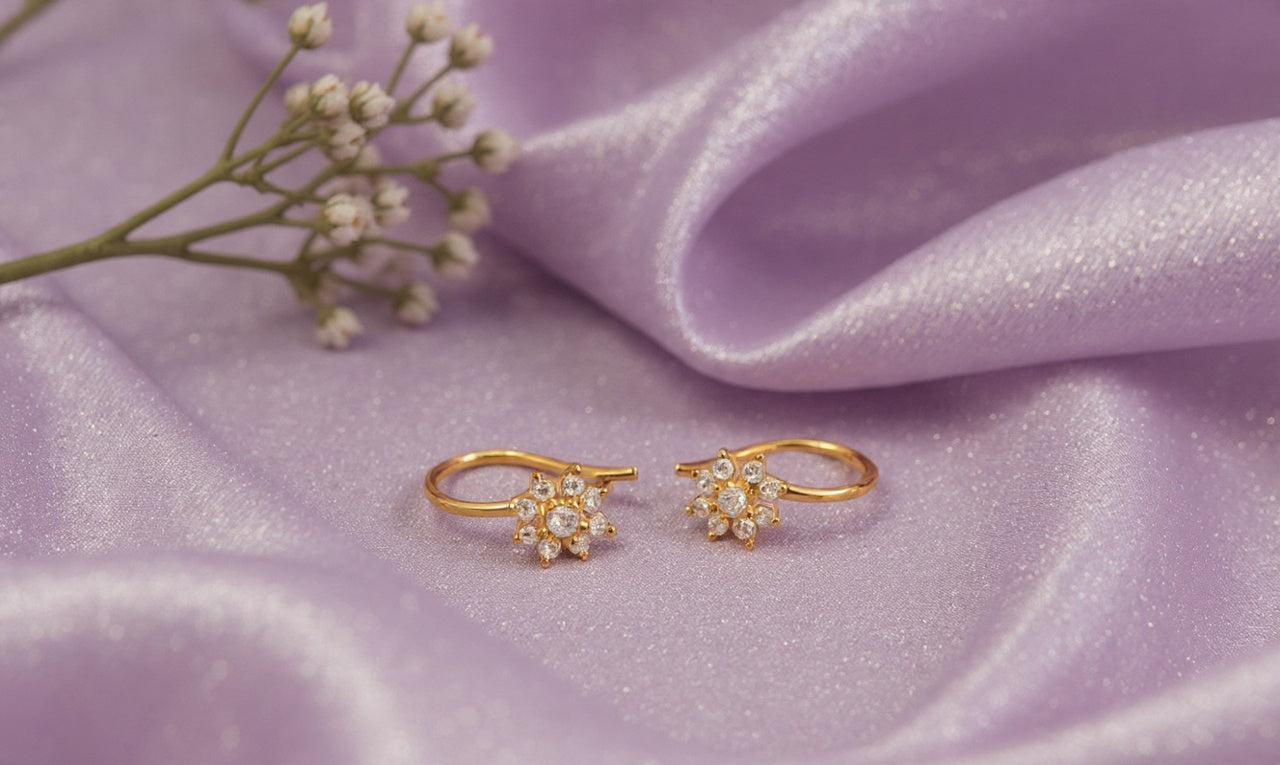 Phool Silver Bugadi Earrings