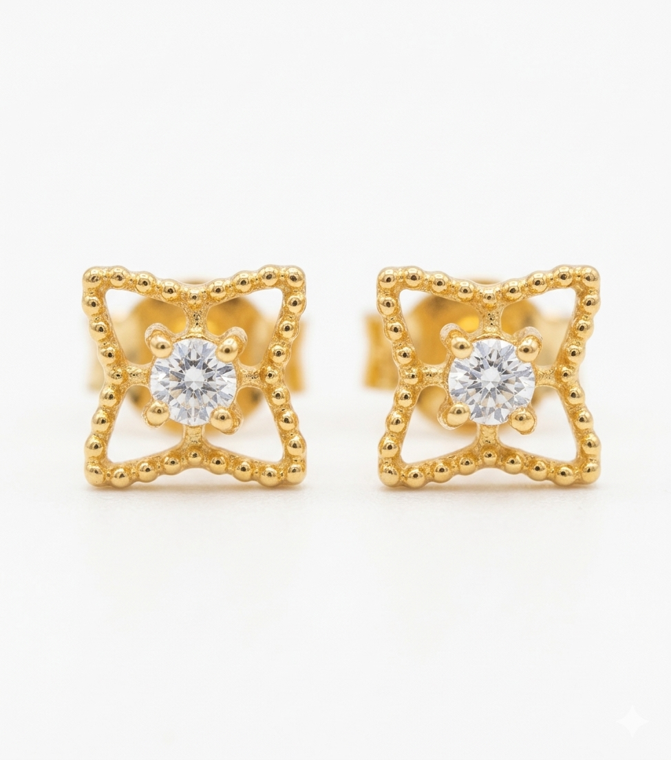 Square Spark 925 Silver Studs