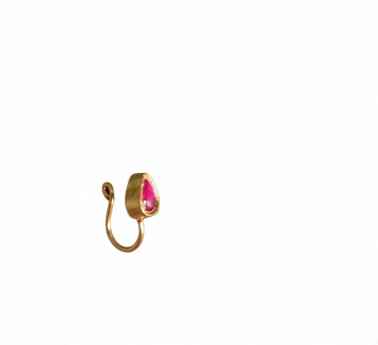 Kundan Upin 925 Silver Nose Pin for Women