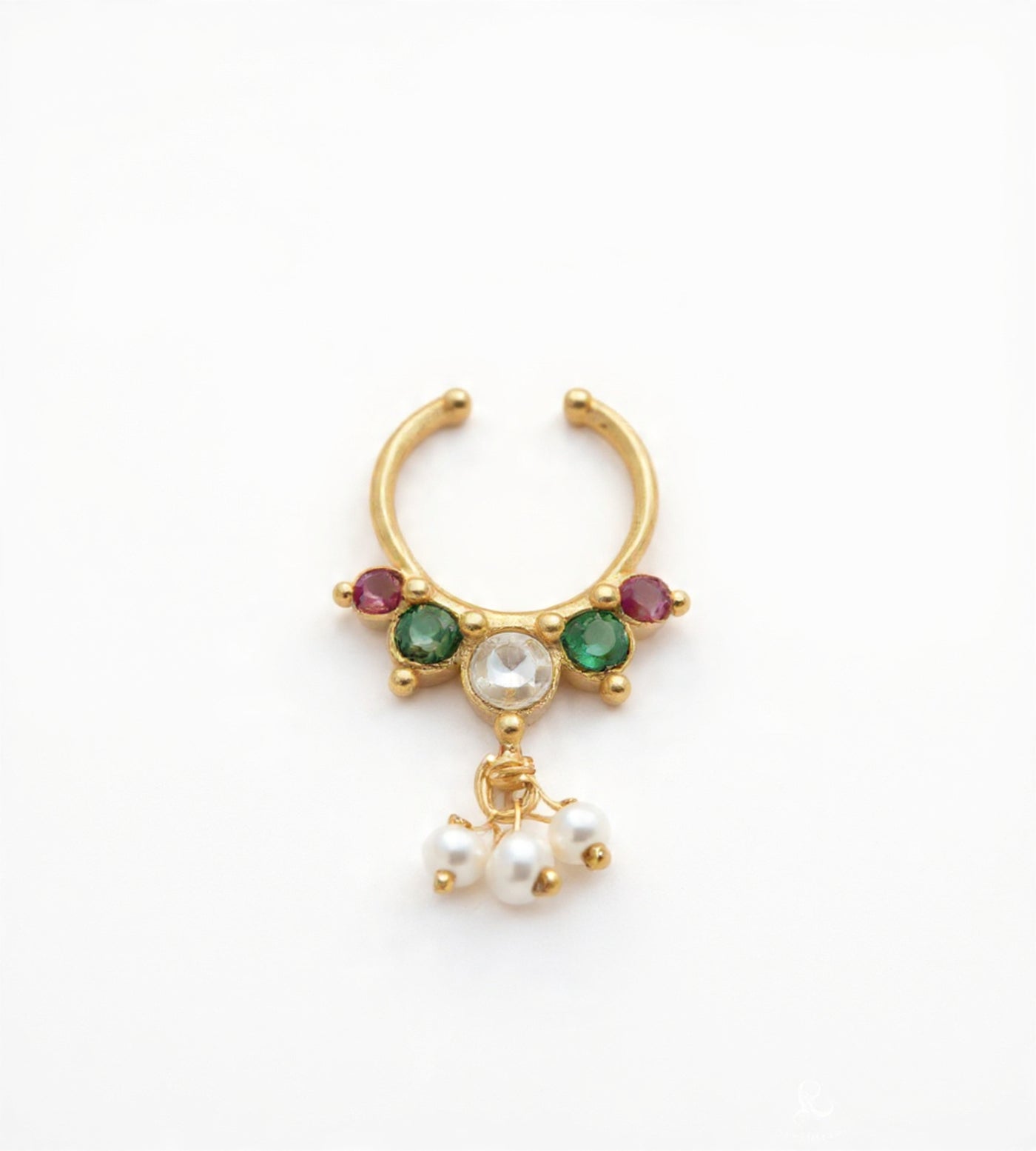 Kundan Septum Silver Nosepins 38