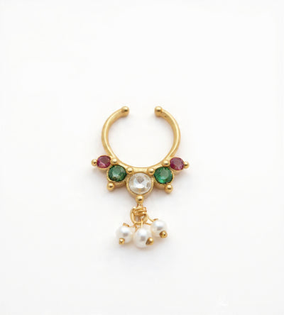 Kundan Septum Silver Nosepins 38