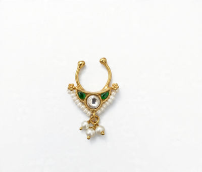 Kundan Septum Silver Nosepins 28