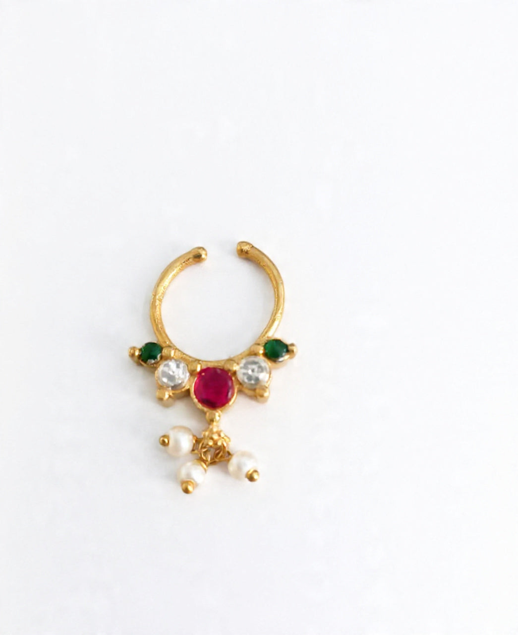 Kundan Septum Silver Nosepins 37