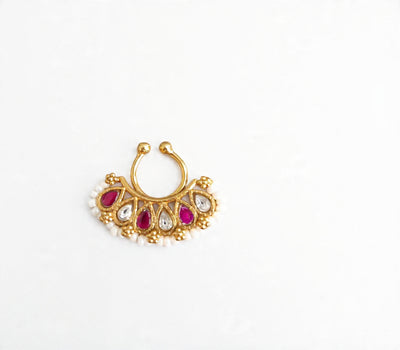 Kundan Septum Silver Nosepins 31