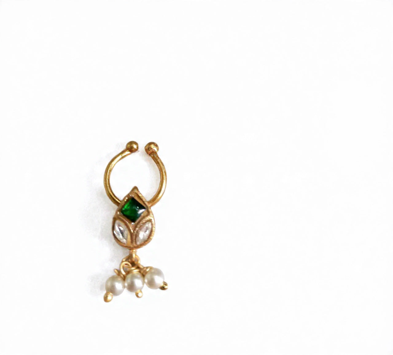 Kundan Septum Silver Nosepins 14