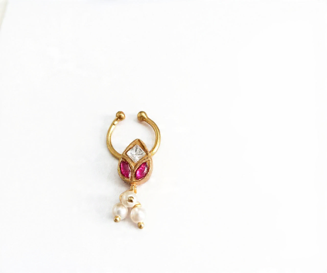 Kundan Septum Silver Nosepins 14