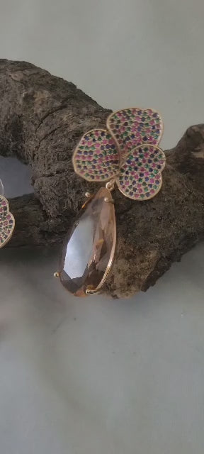Pear Drop Flower Earrings