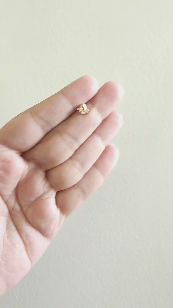 Pear drop Gold Nosepins