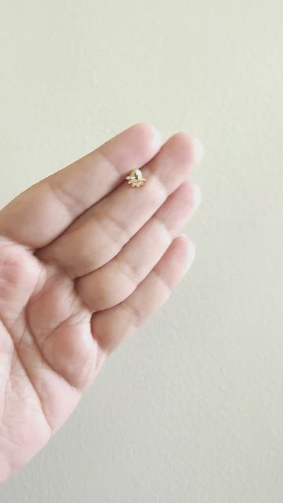 Pear drop Gold Nosepins