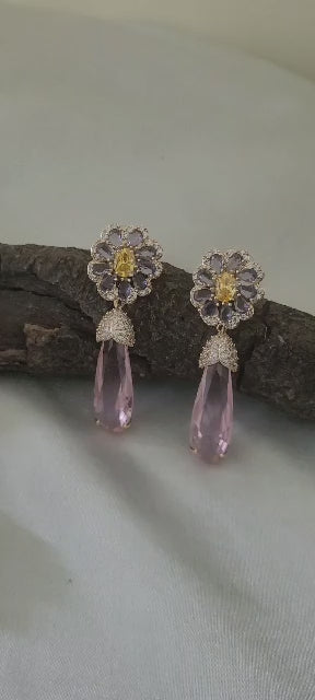 Pear Drop Flower Earrings