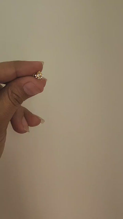 Pear drop Gold Nosepins