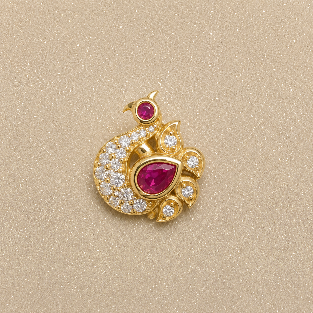 Ruby Bloom 925 Silver Nose Pin for Women