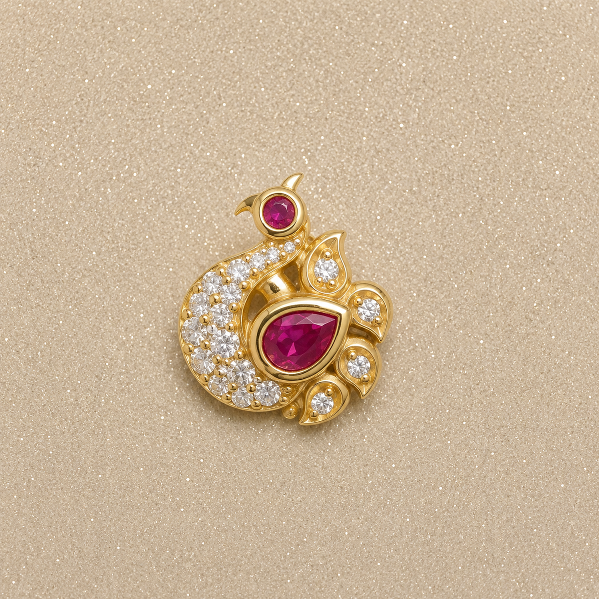 Ruby Bloom 925 Silver Nose Pin for Women