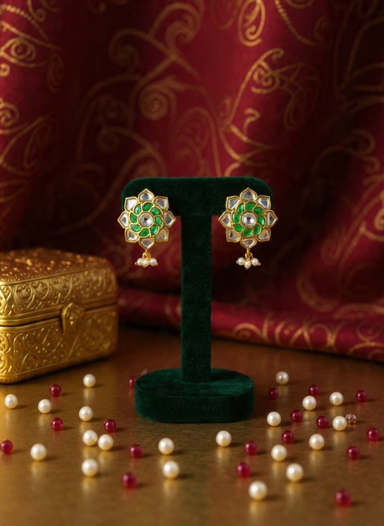 Kundan Petal Studs