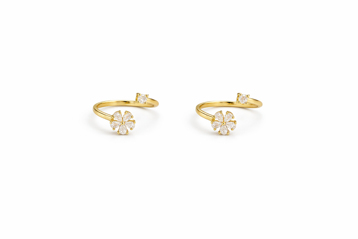 Two tone floret  Toe Rings 29